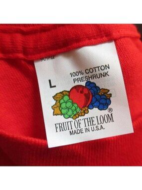 Vintage 1990's Mens Tee Large POCKET COTTON T-shirt FRUIT LOOM FTL SINGLE STITCH